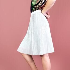 Talbots silver metallic accordion pleated skirt 14P